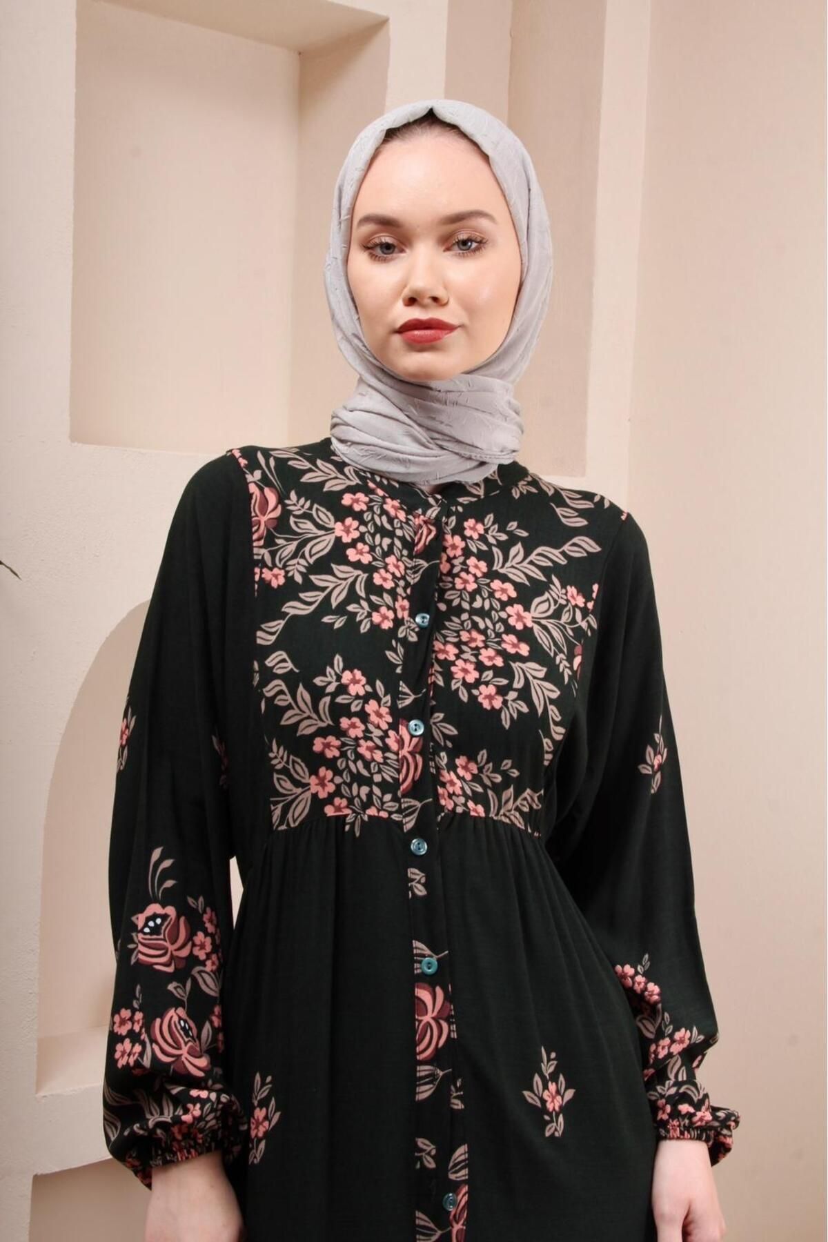 Viskon kumaş bol kalıp elbise