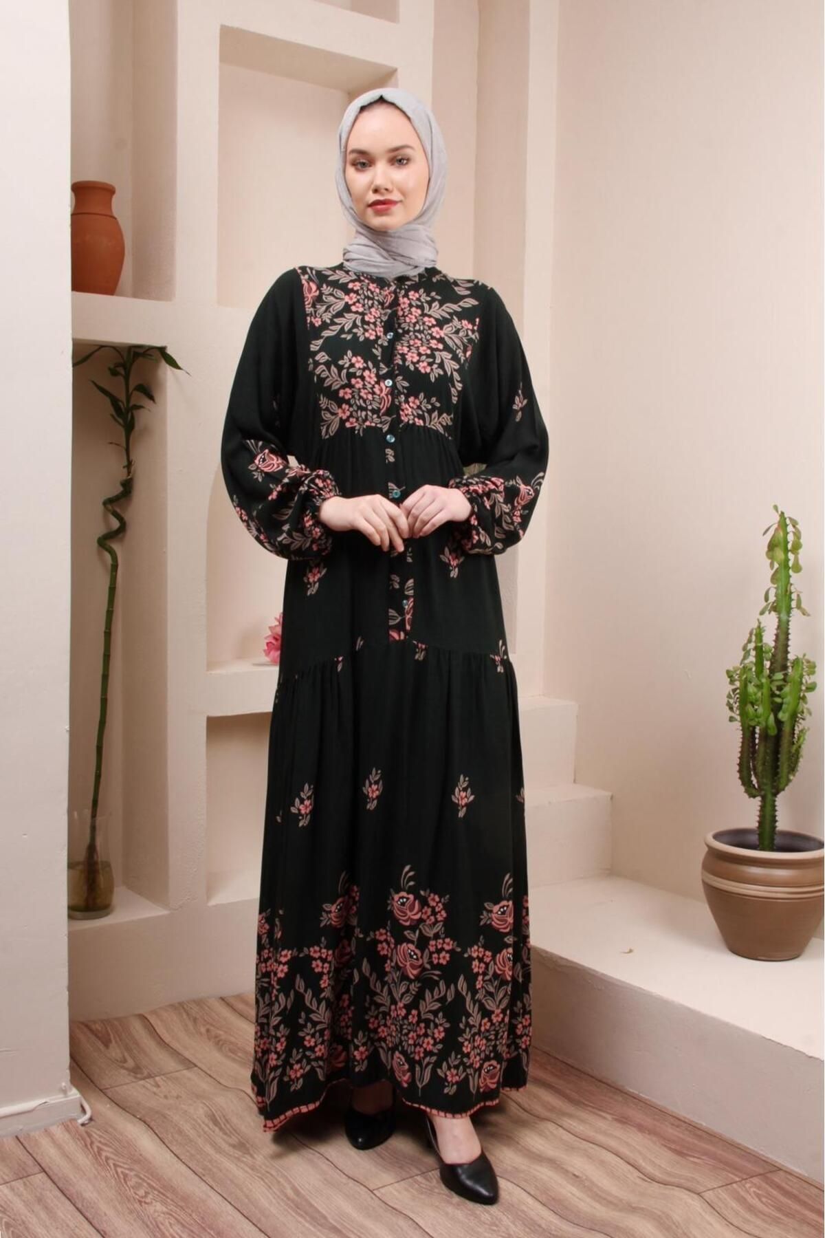 Viskon kumaş bol kalıp elbise