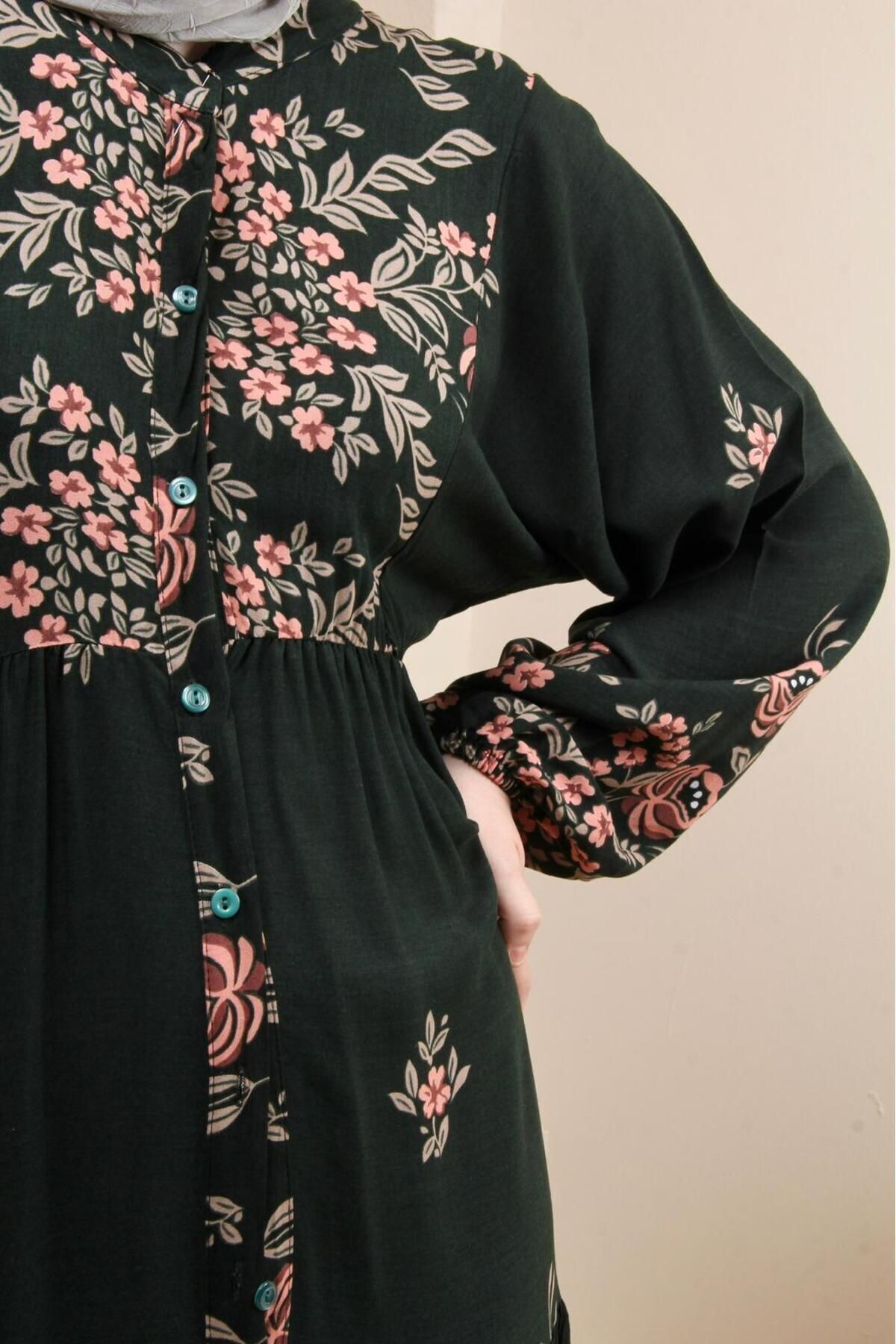 Viskon kumaş bol kalıp elbise