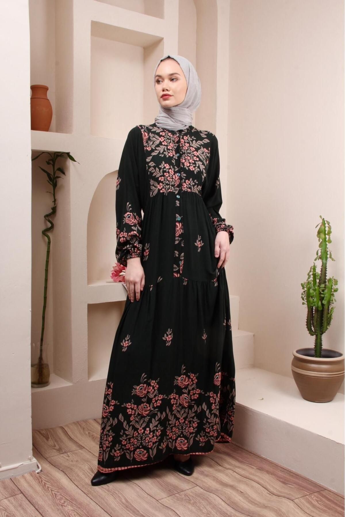 Viskon kumaş bol kalıp elbise