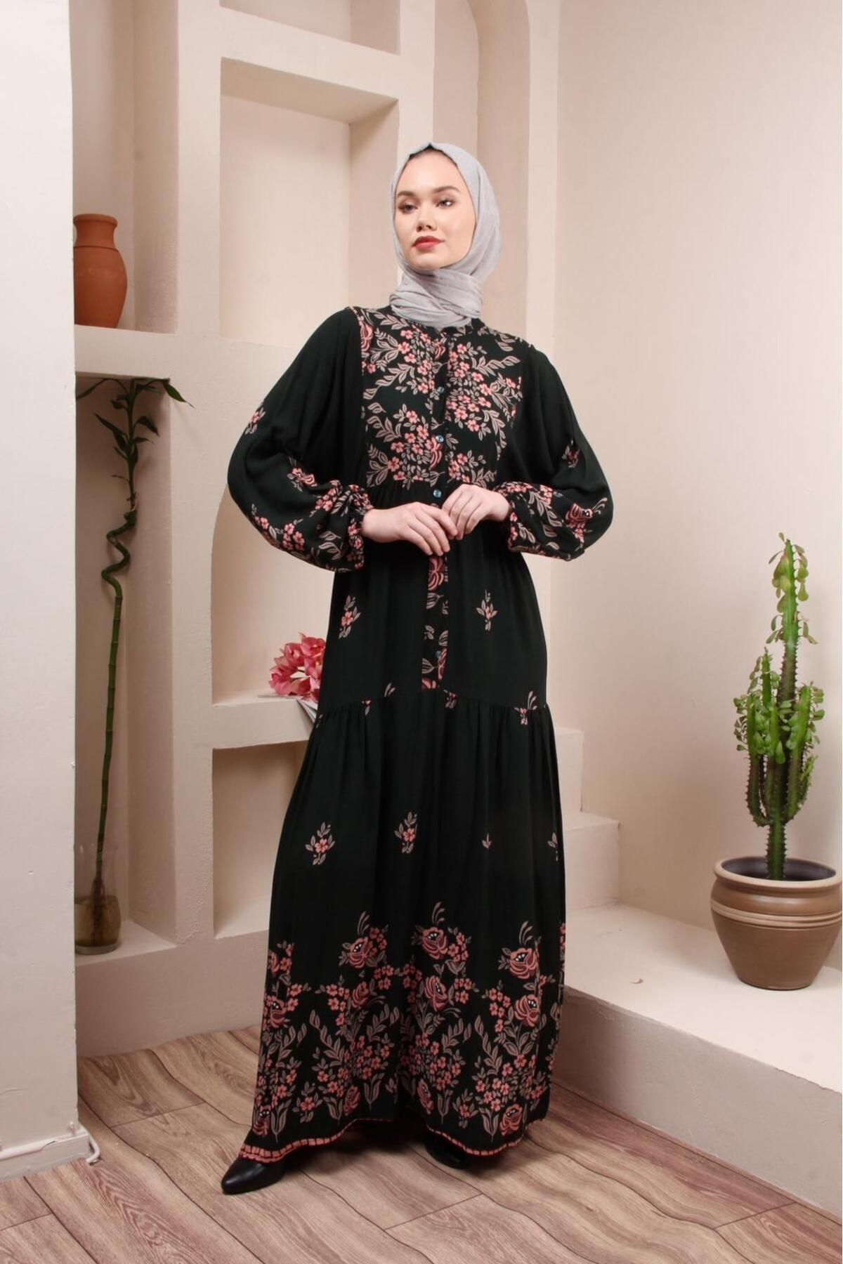 Viskon kumaş bol kalıp elbise