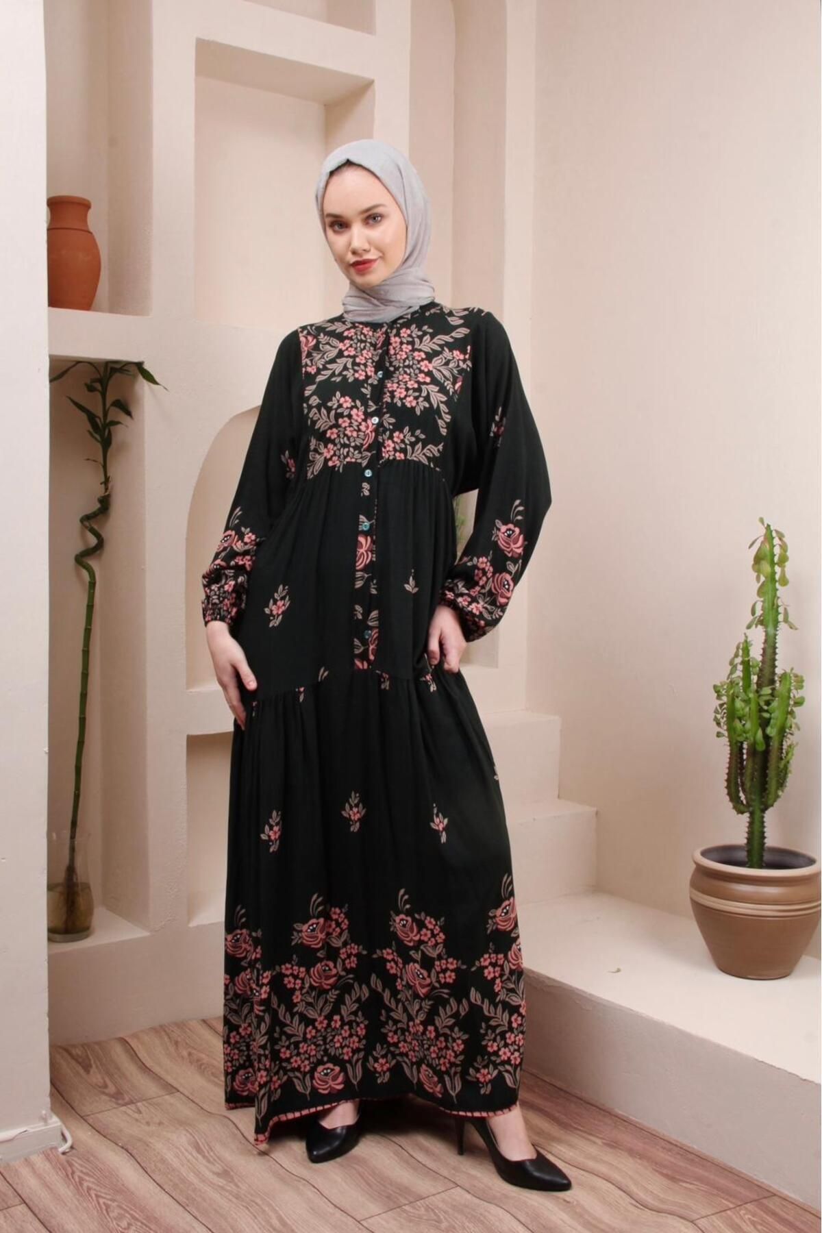 Viskon kumaş bol kalıp elbise