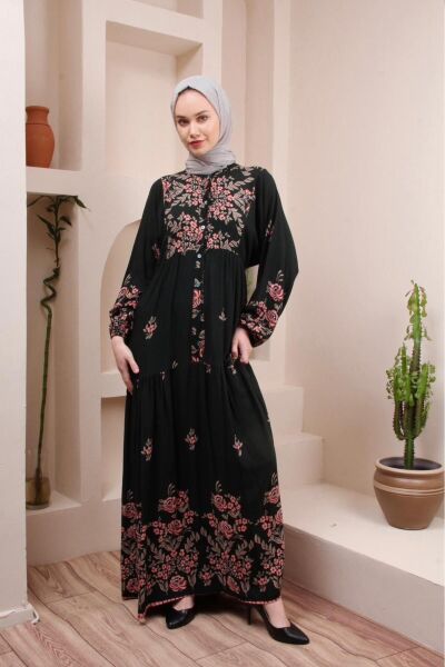 Viskon kumaş bol kalıp elbise