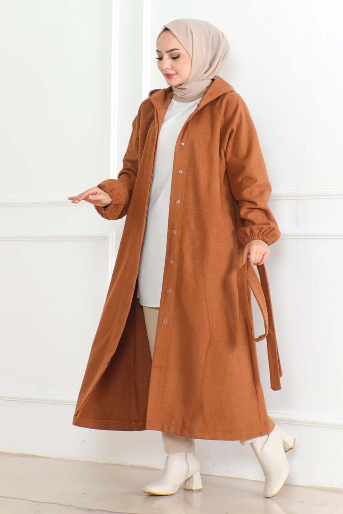 Kuşaklı Tesettür Kaban