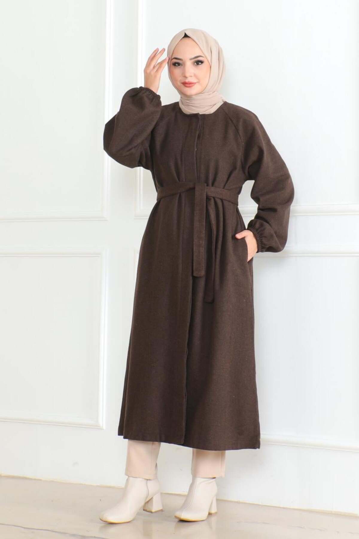 Tesettür Kaşe Kap  KAHVERENGİ
