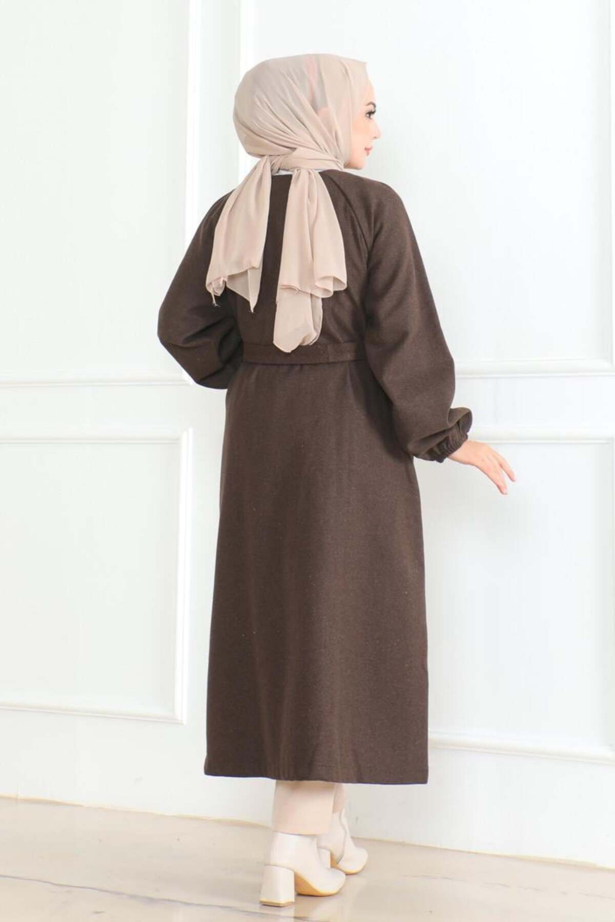 Tesettür Kaşe Kap  KAHVERENGİ