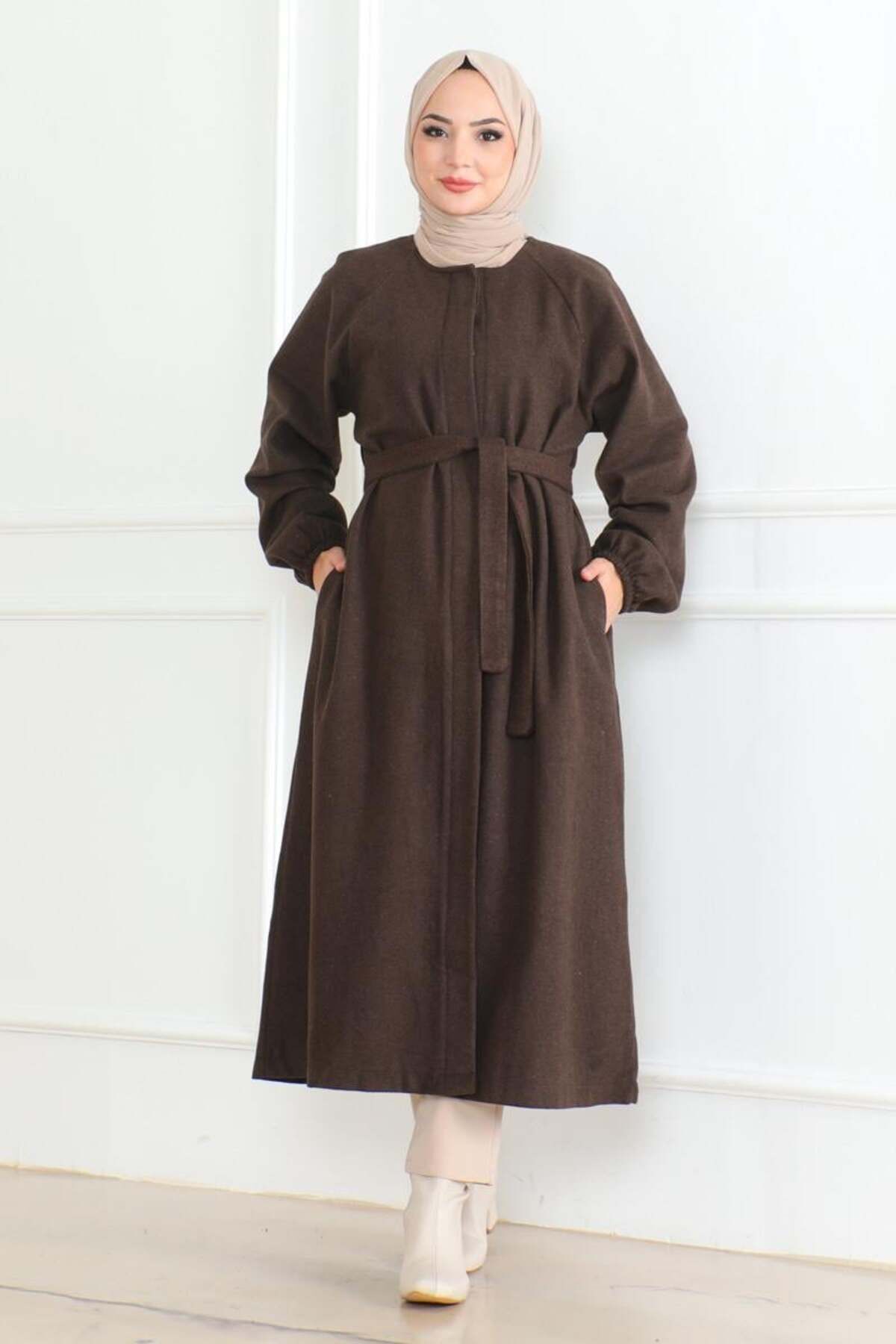 Tesettür Kaşe Kap  KAHVERENGİ