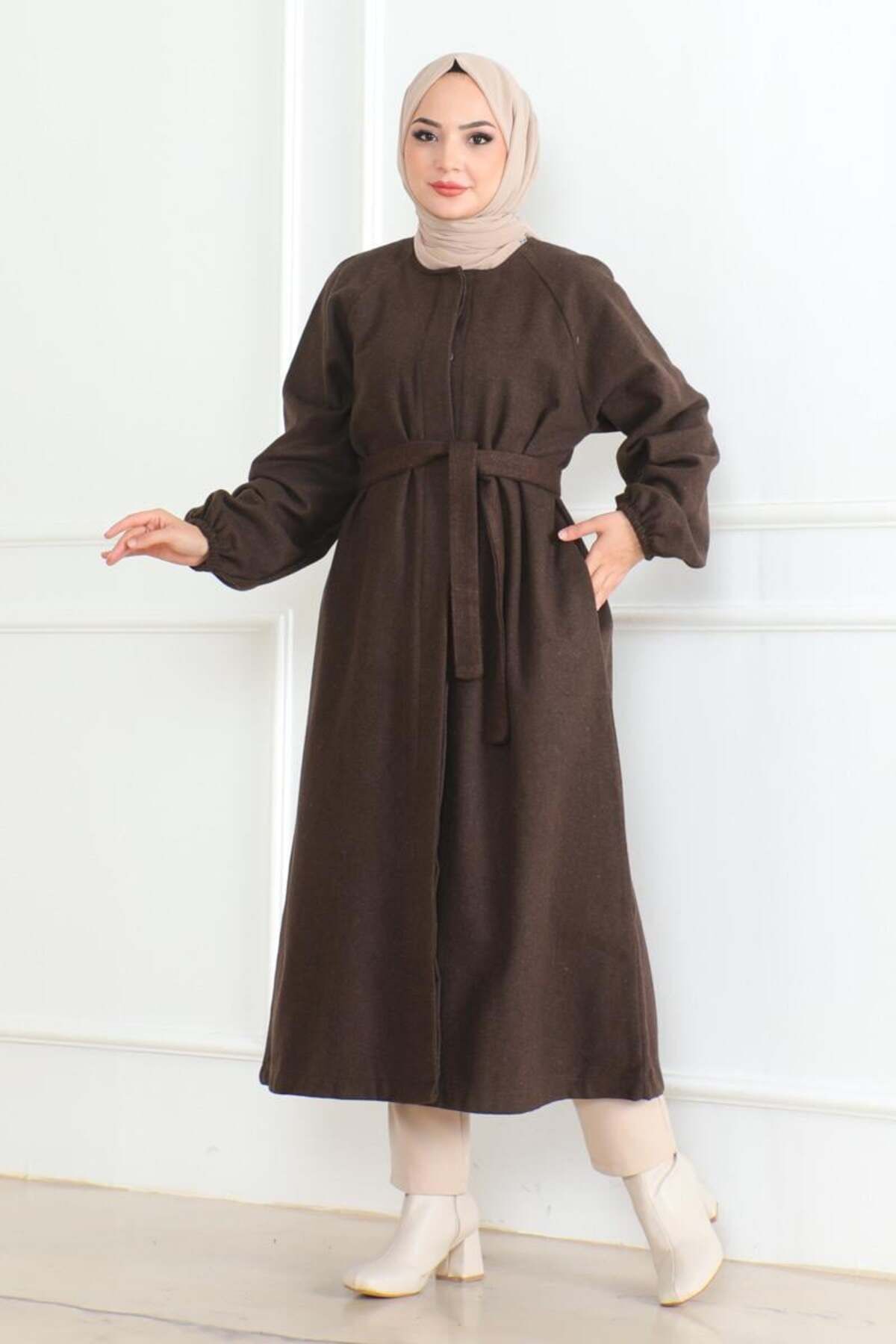 Tesettür Kaşe Kap  KAHVERENGİ