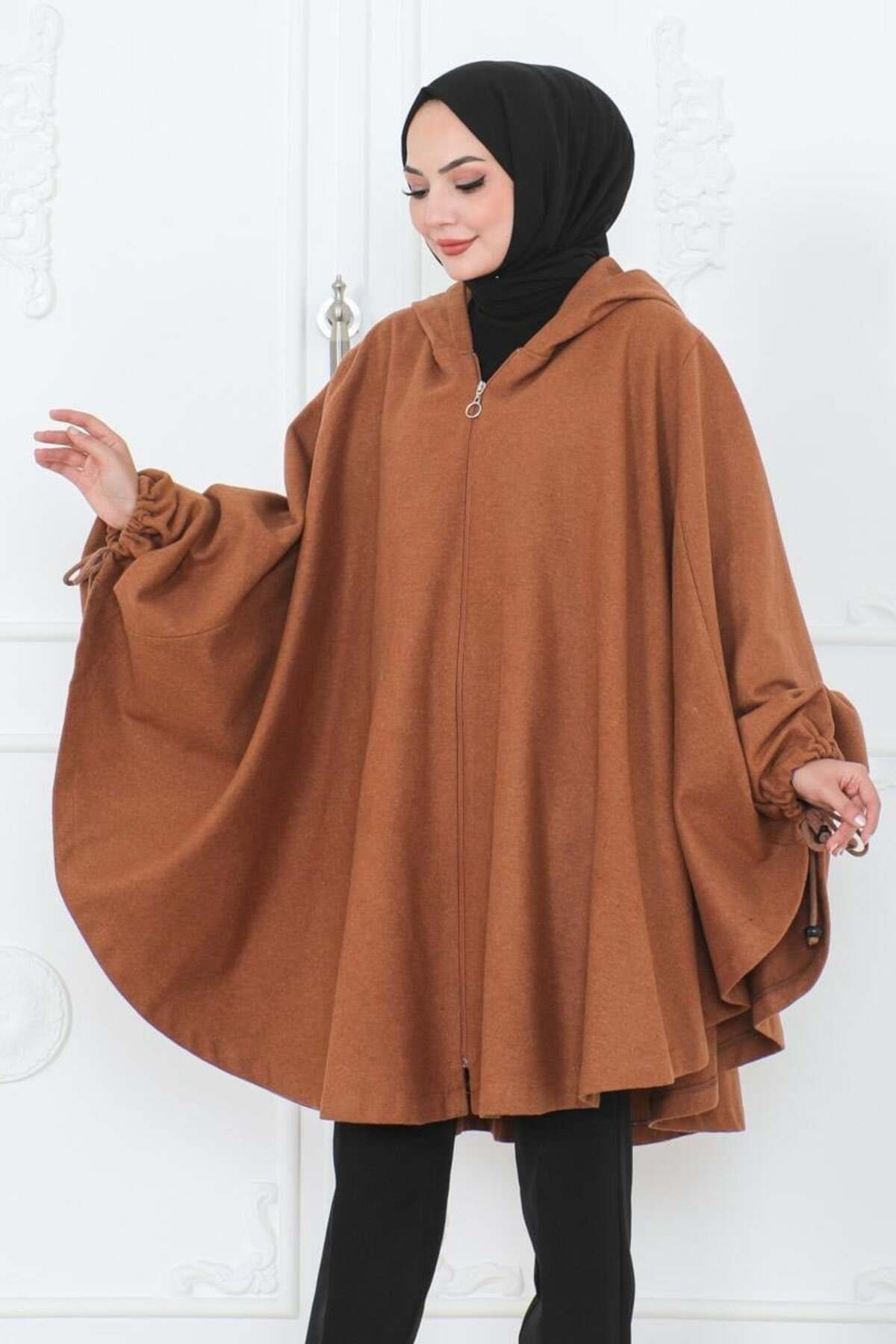 Kapüşonlu Tesettür Panço