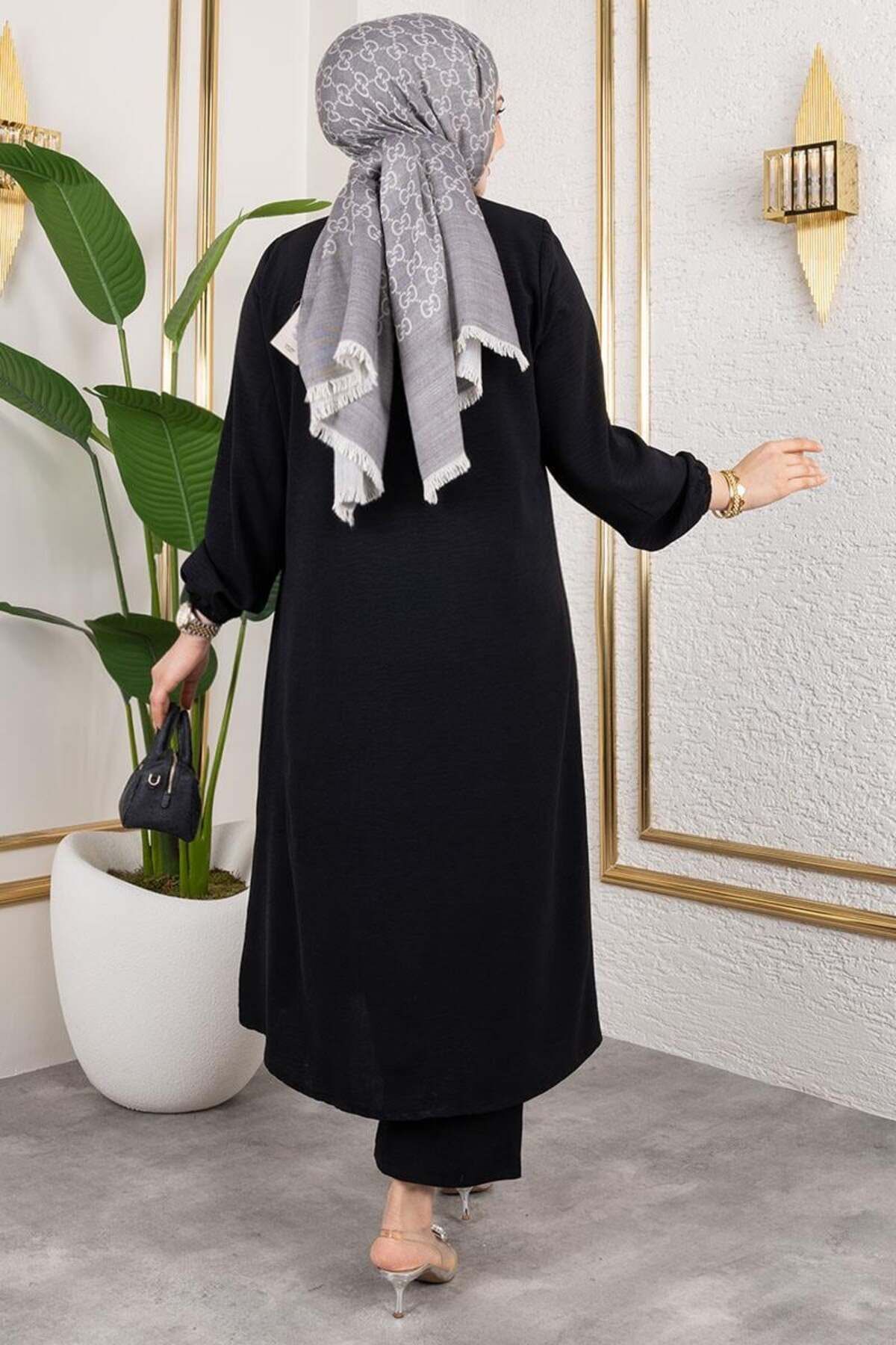 Uzun Tunikli Aerobin Takım SİYAH