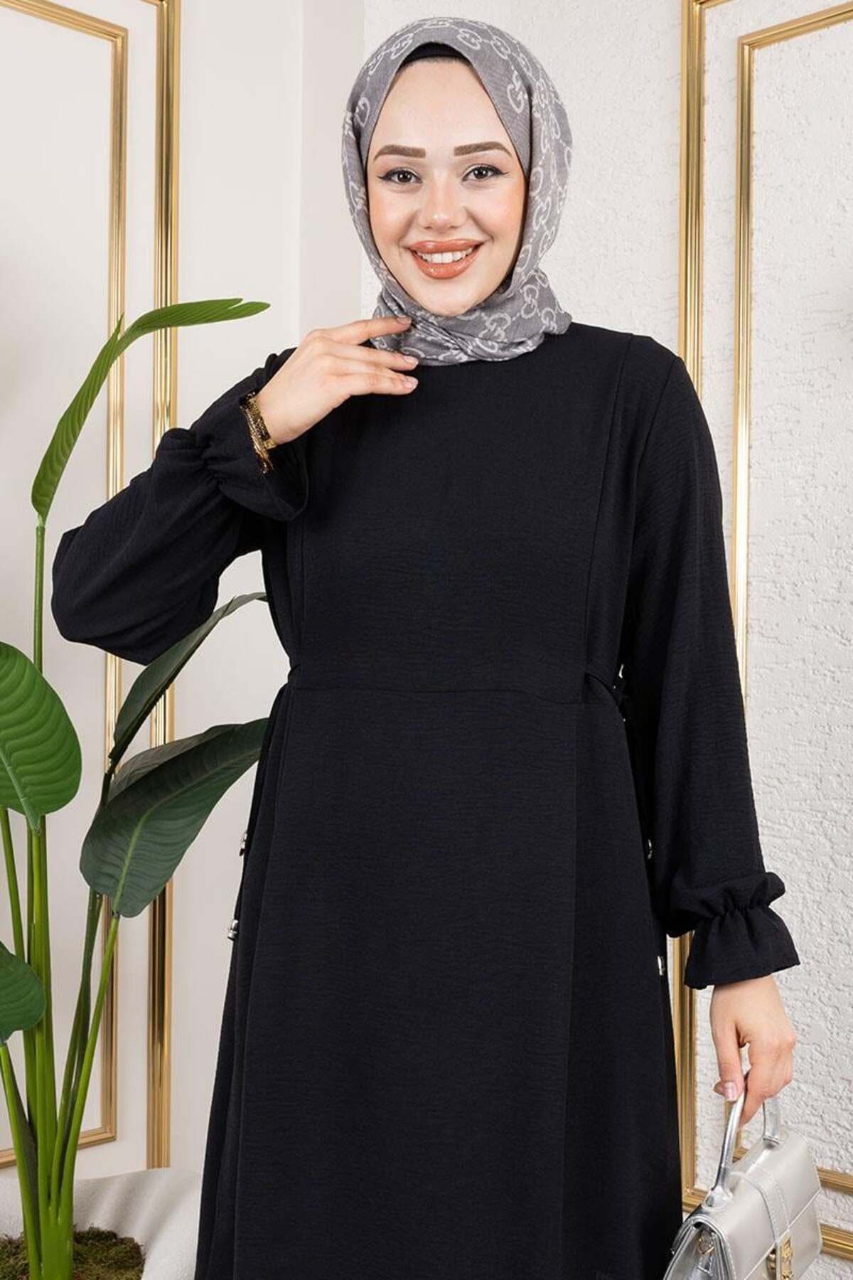 Yanları Bağcıklı Aerobin Takım SİYAH - SİYAH - 3