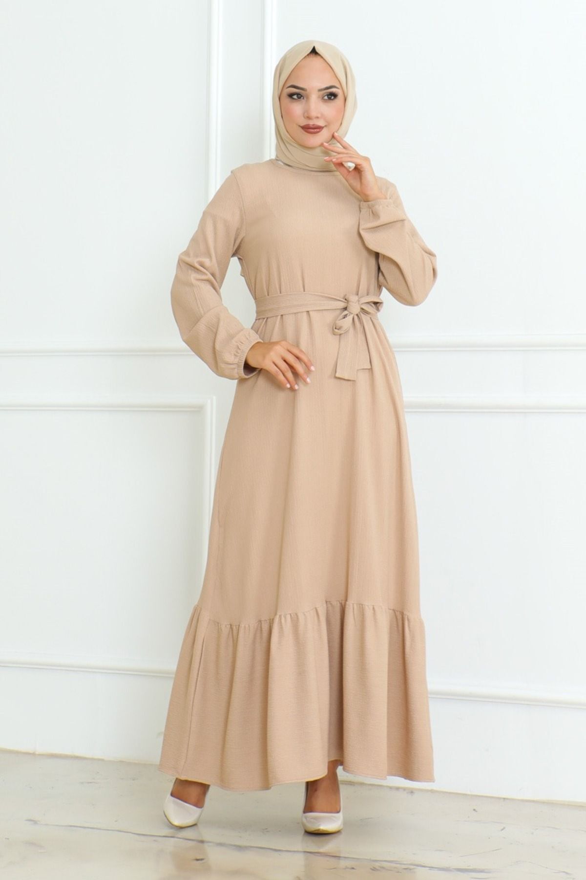 Bürümcük kemerli elbise