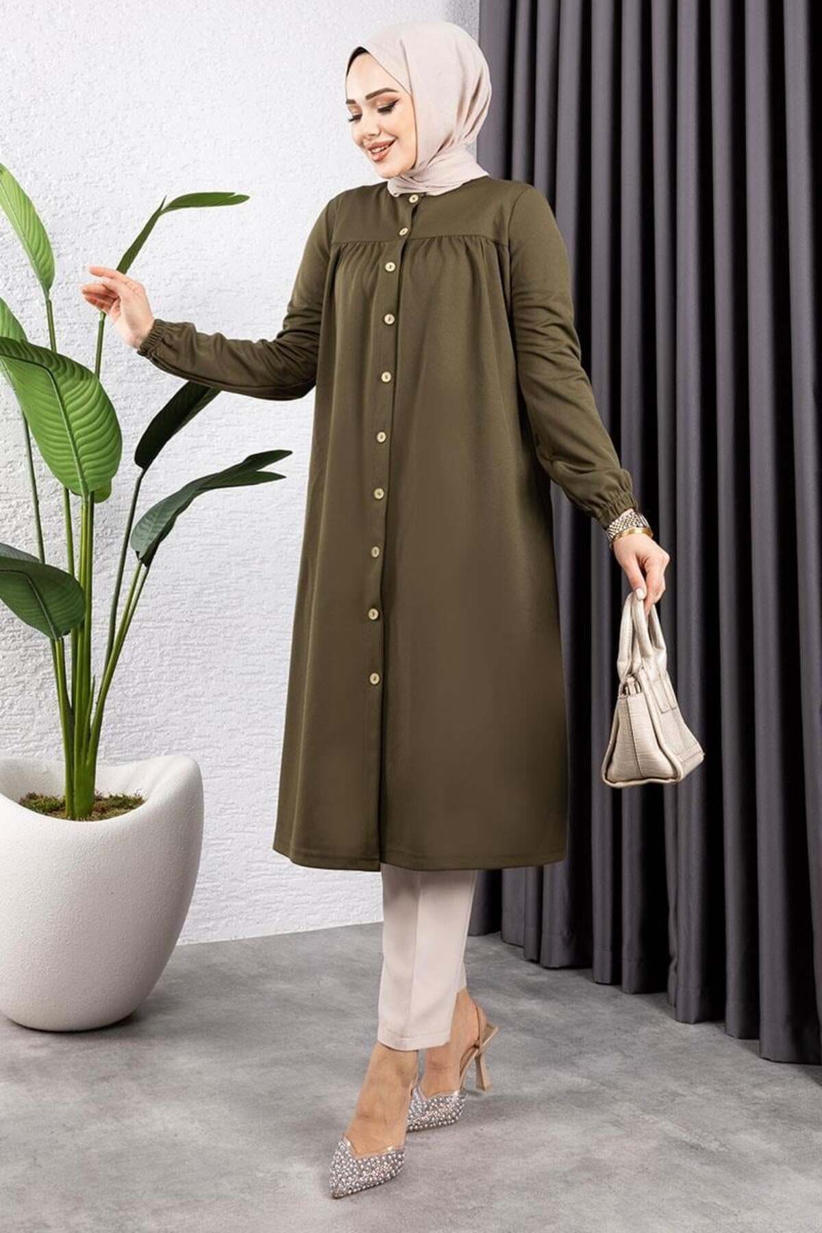 Büzgülü Tesettür Tunik