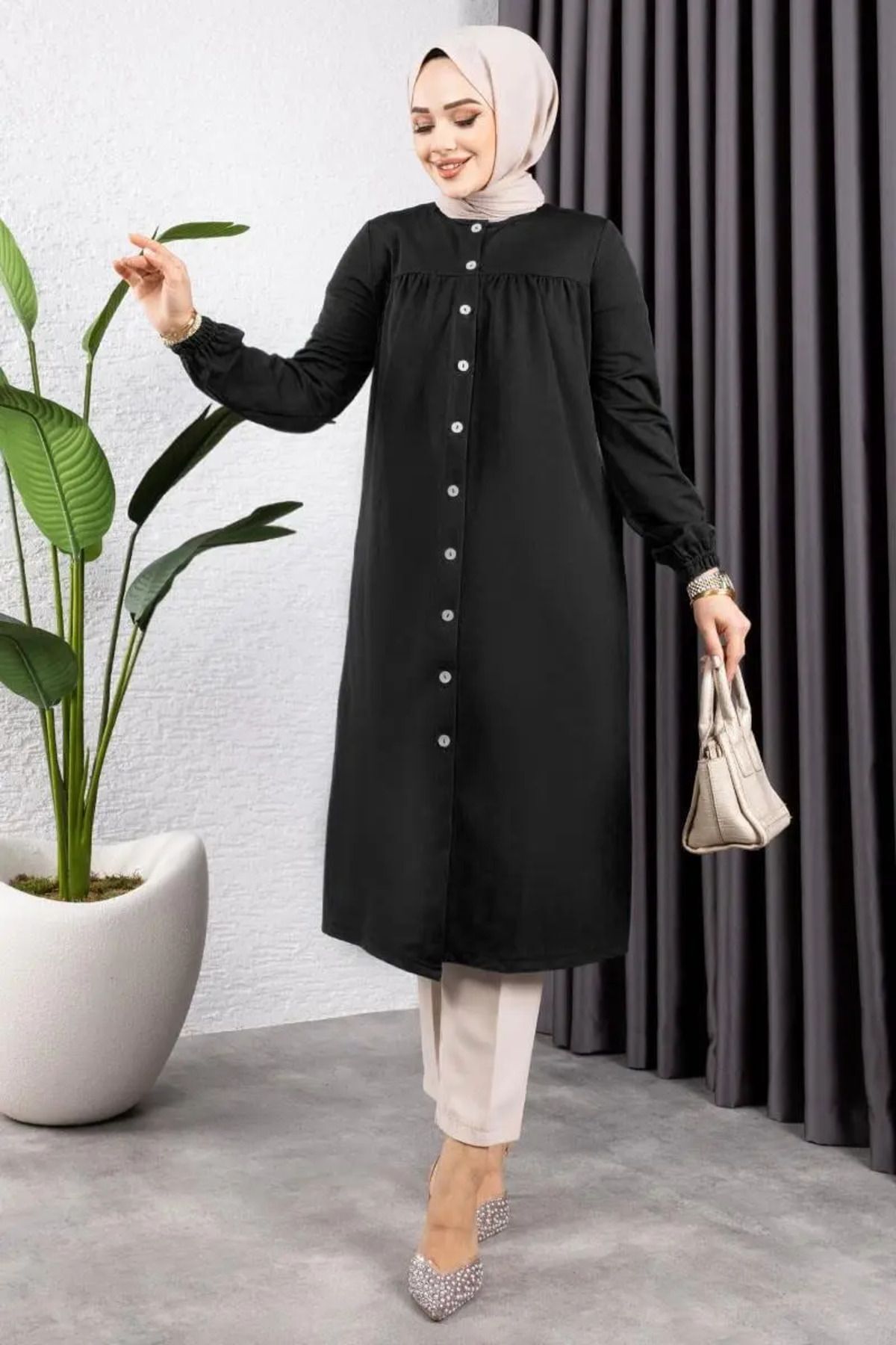 Büzgülü Tesettür Tunik