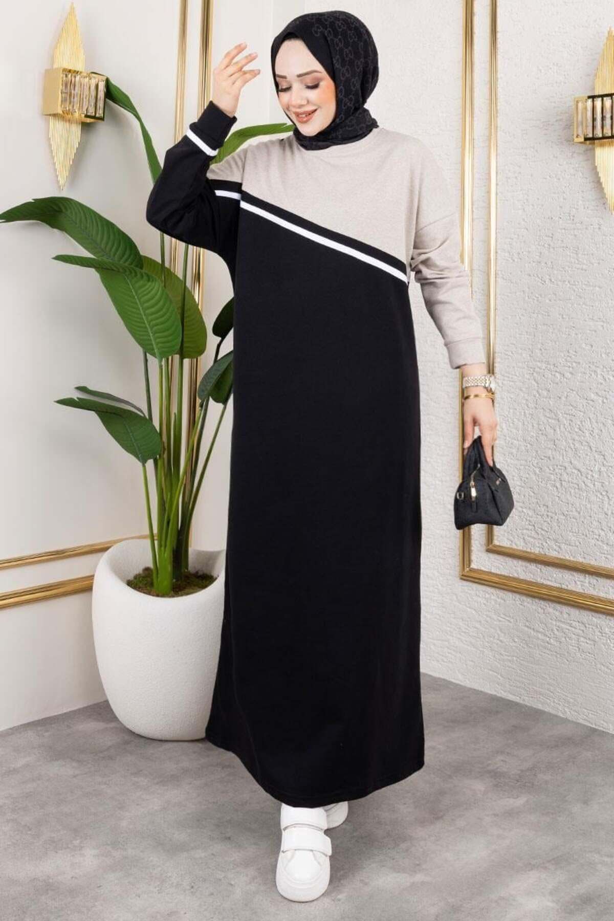 Şerit Detaylı Spor Elbise