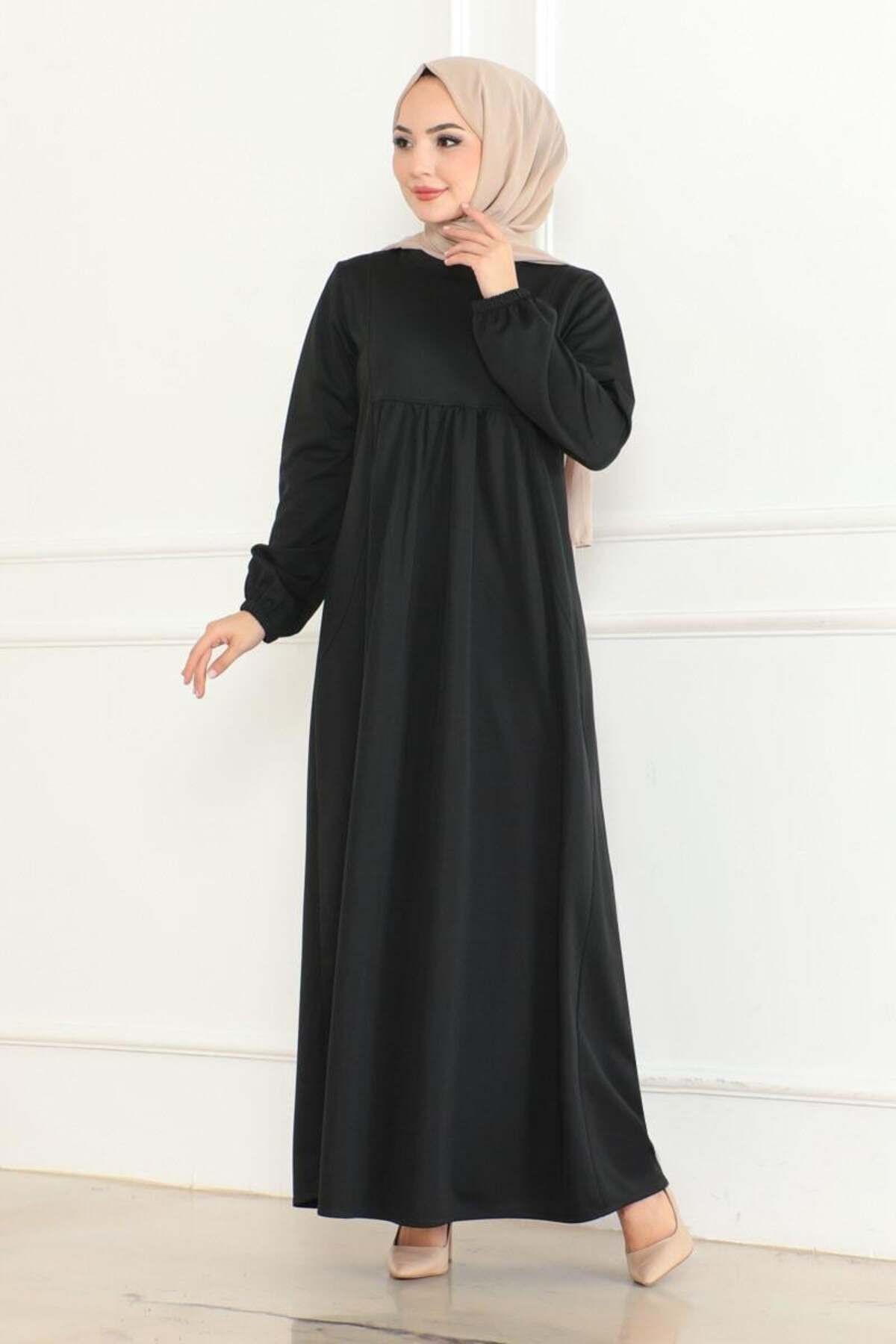 Önden Büzgülü Rahat Elbise