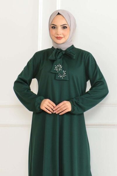 Taş Detaylı Tesettür Elbise