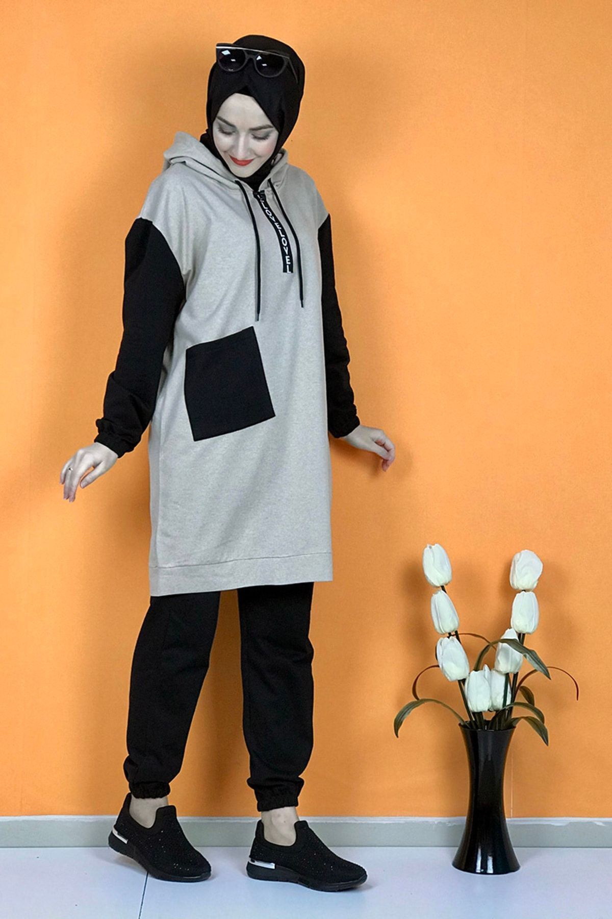 Ikili Kadın Eşofman Takım Taş siyah