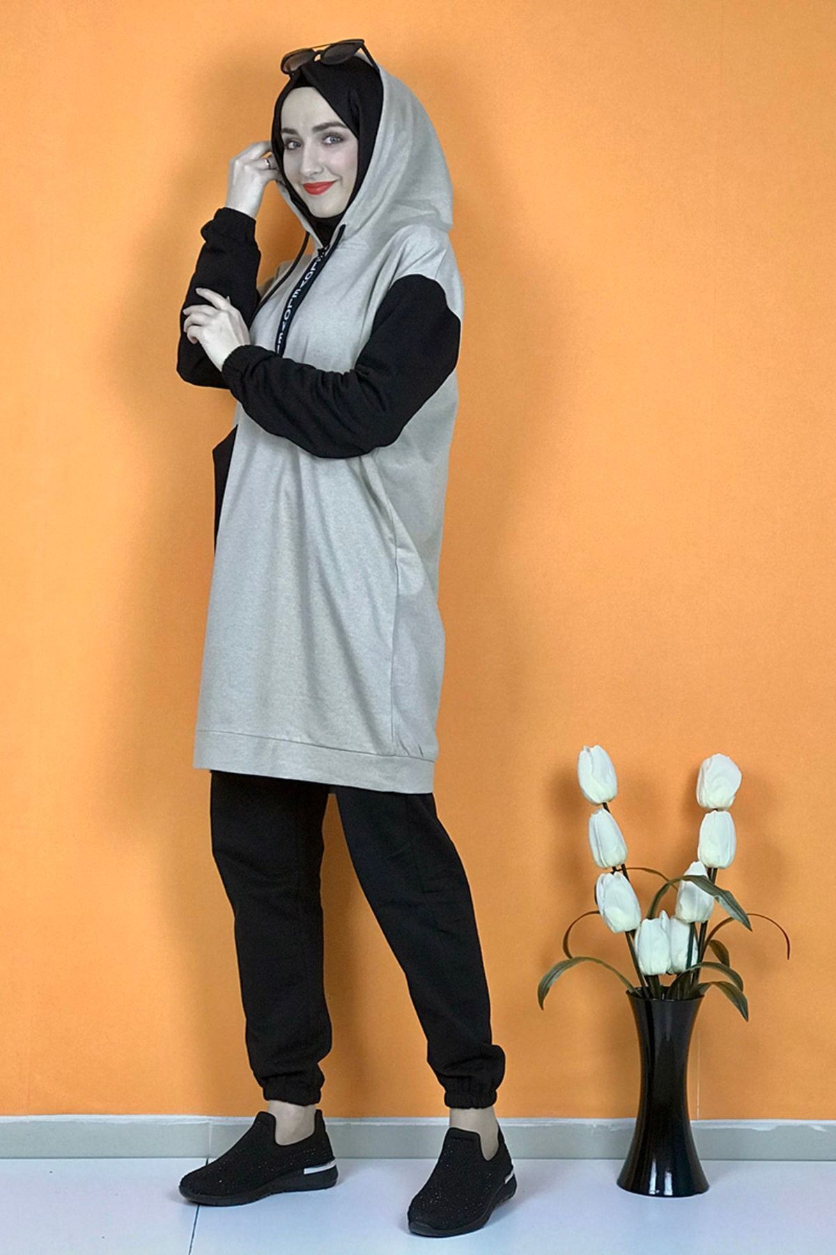 Ikili Kadın Eşofman Takım Taş siyah