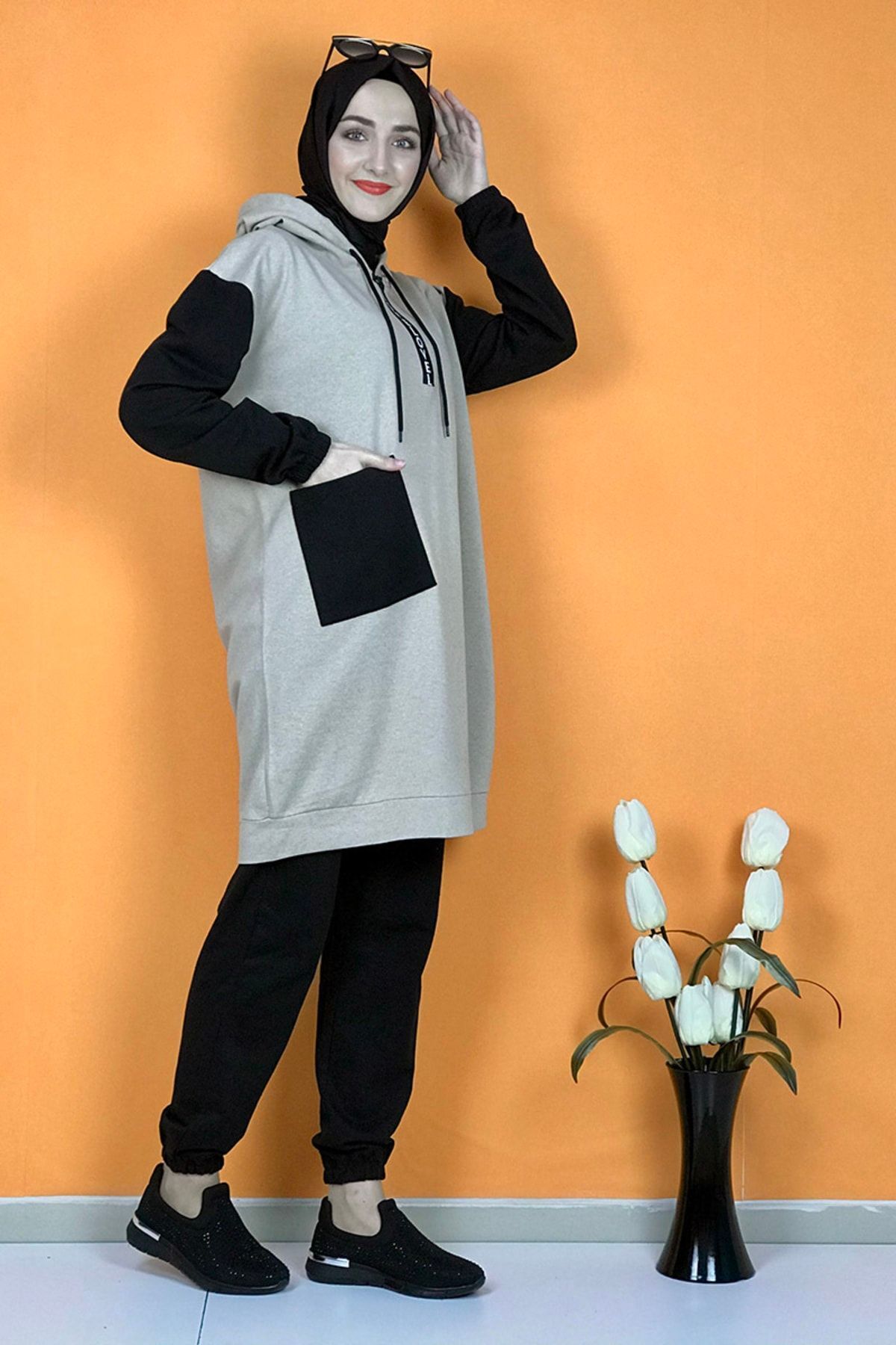 Ikili Kadın Eşofman Takım Taş siyah