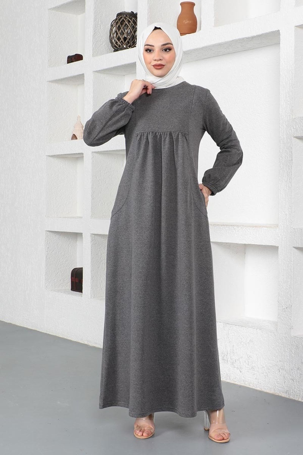 Balon Kol Spor Elbise Antrasit