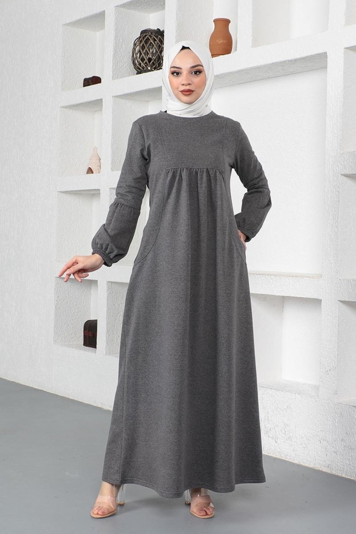 Balon Kol Spor Elbise Antrasit