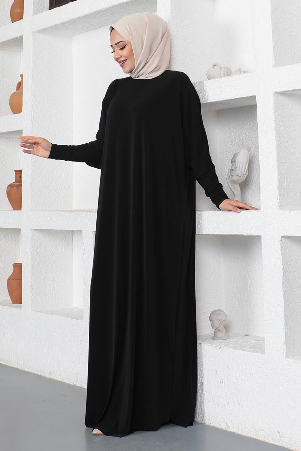 Yarasa Kol Salaş Elbise Siyah