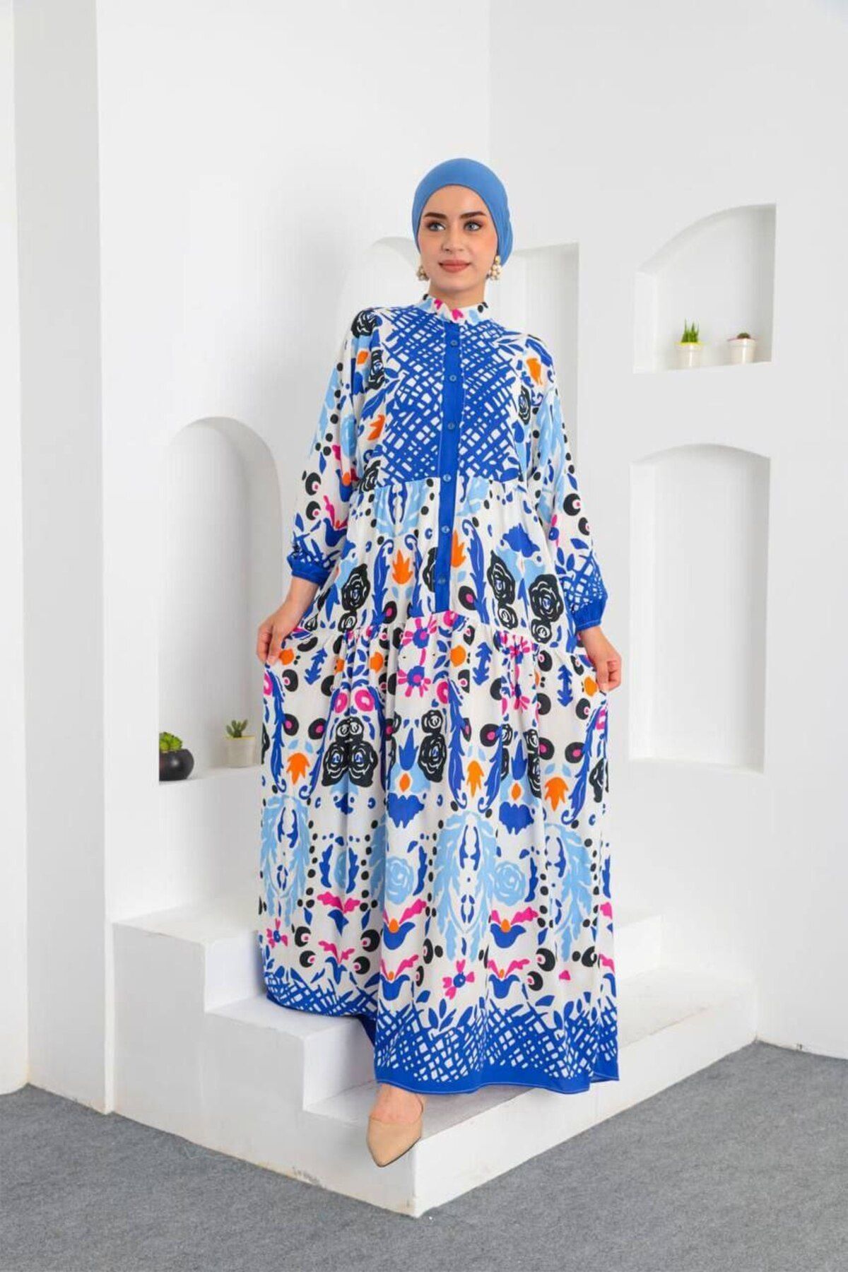 DOKUMA VİSKON ELBİSE