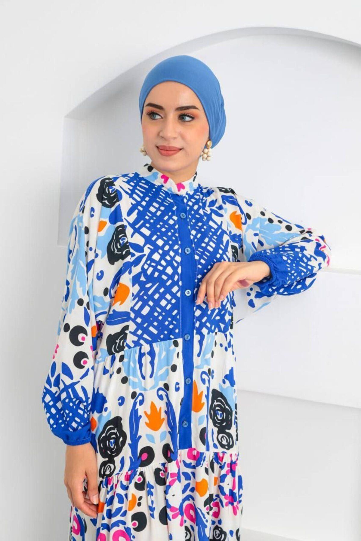 DOKUMA VİSKON ELBİSE