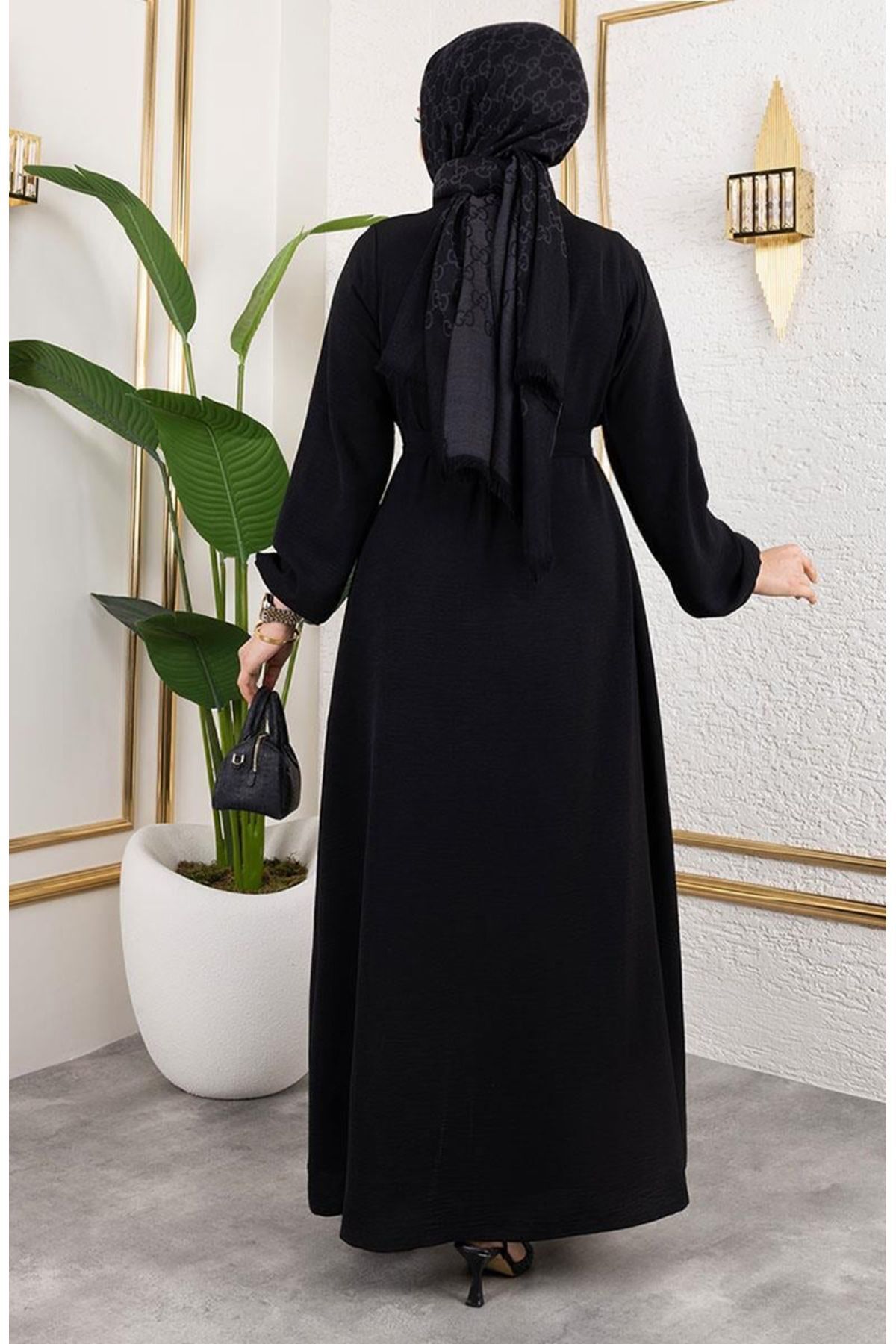 Asil Abaya Takım 0336-06 Siyah