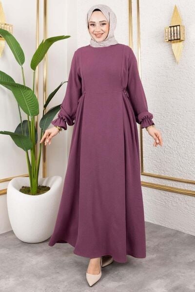 Yanları Bağcıklı Elbise
