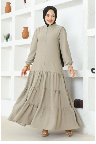 Eteği Katlı Jessica Krep Ferace 0031-05 Taş