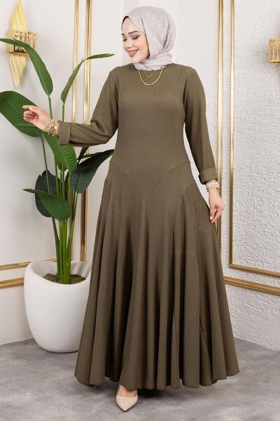 Volan Detaylı Bürümcük Elbise